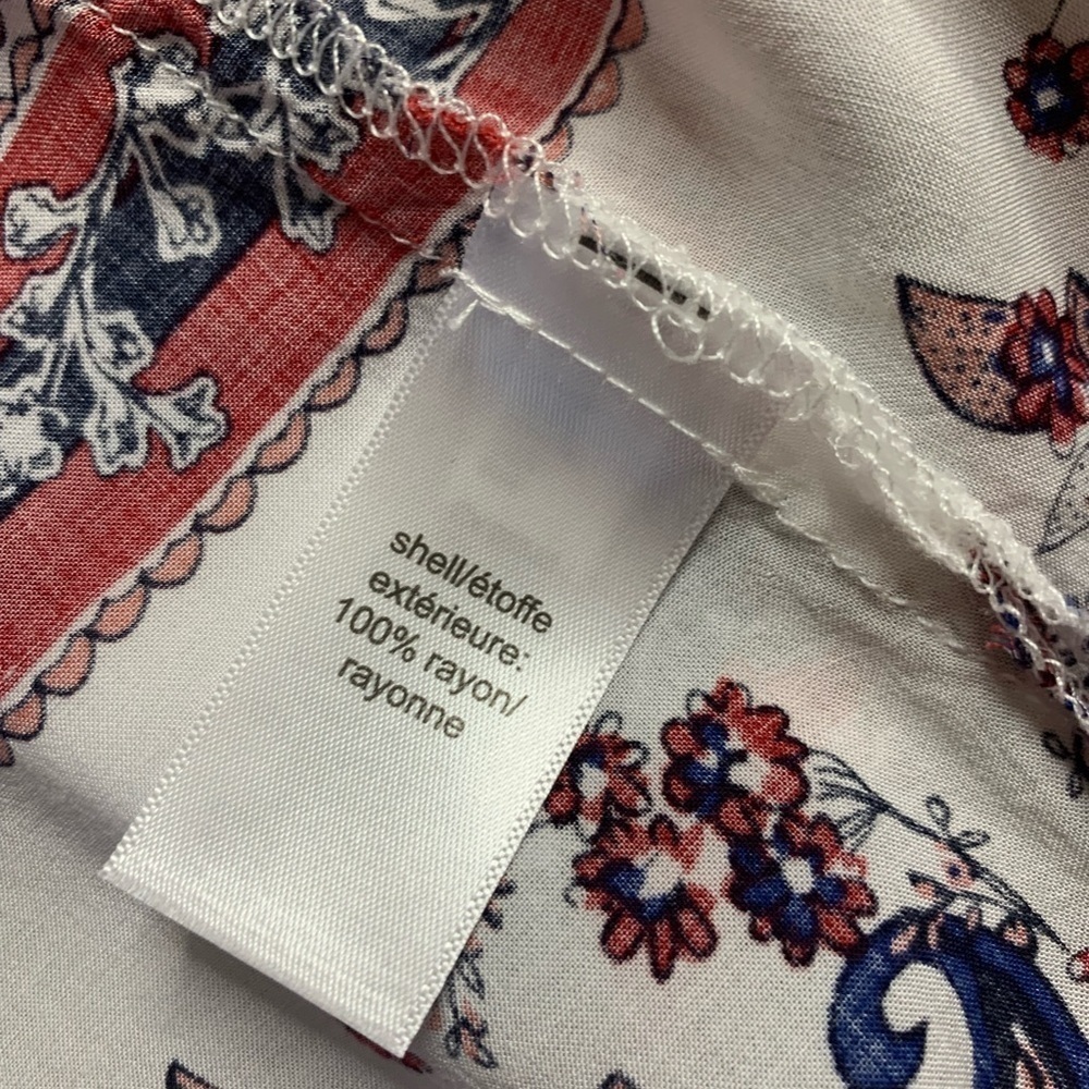 Maurices Floral Boho Kimono Women Medium Red White Blue - Picture 8 of 9